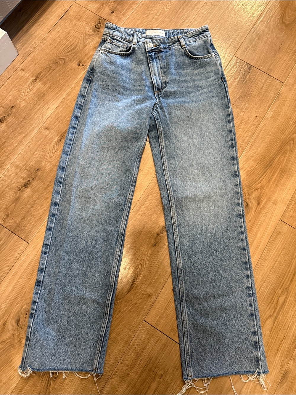 Zara Light Wash Straight Leg Jeans
